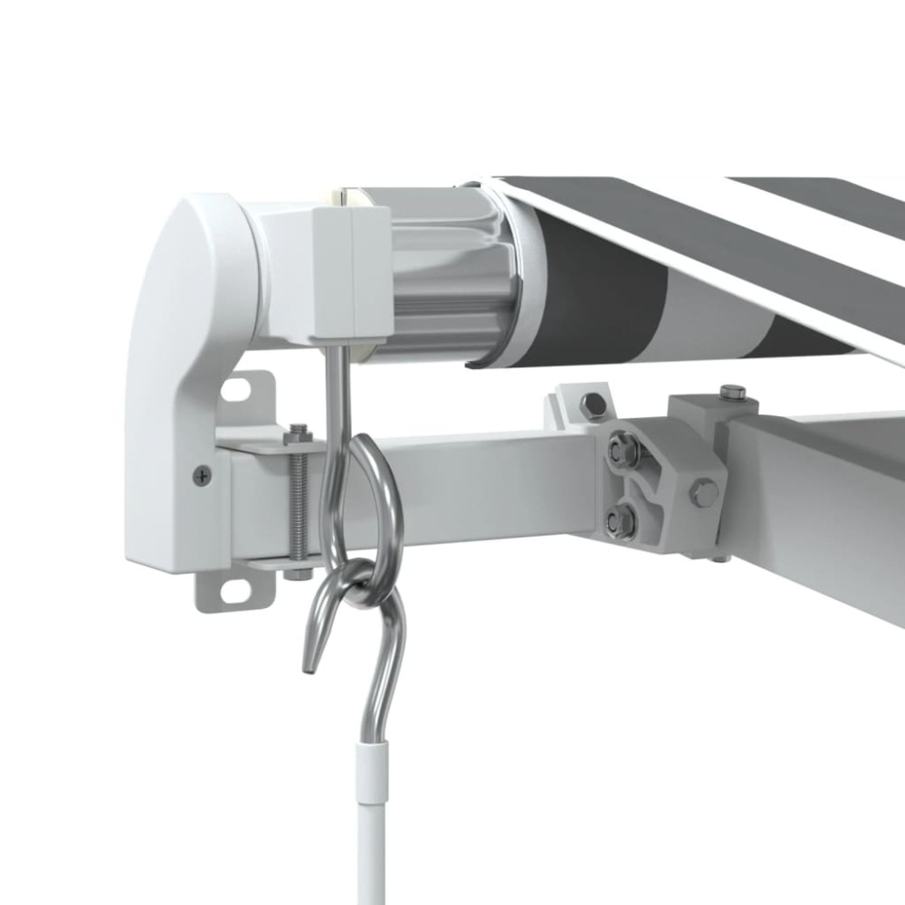 Produktbild för Markis manuellt infällbar antracit&vit 400x350 cm