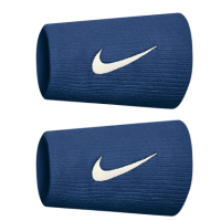 Produktbild för Nike Swoosh Doublewide Wristband Royal Blue 2-pack