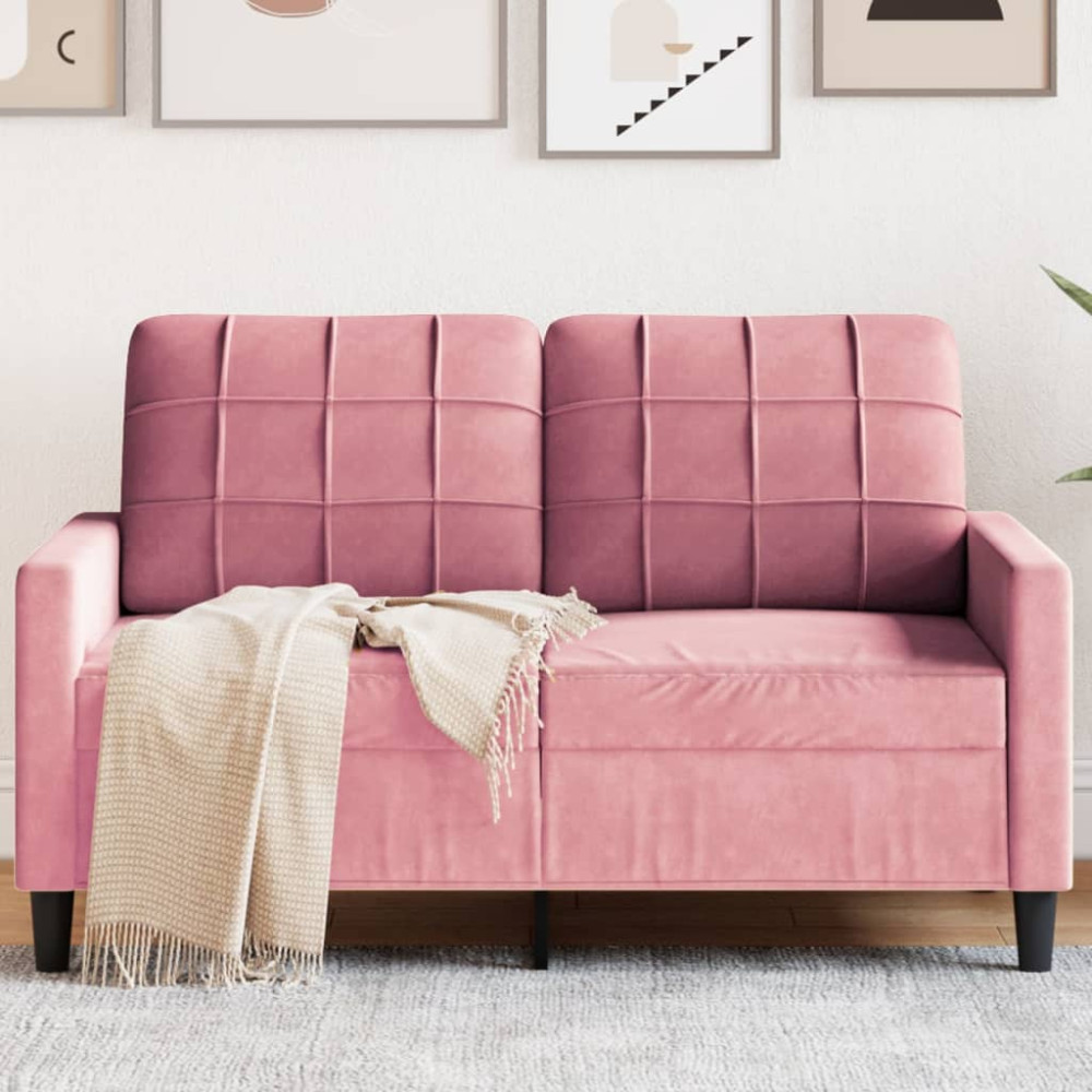Produktbild för Soffa 2-sits rosa 120 cm sammet