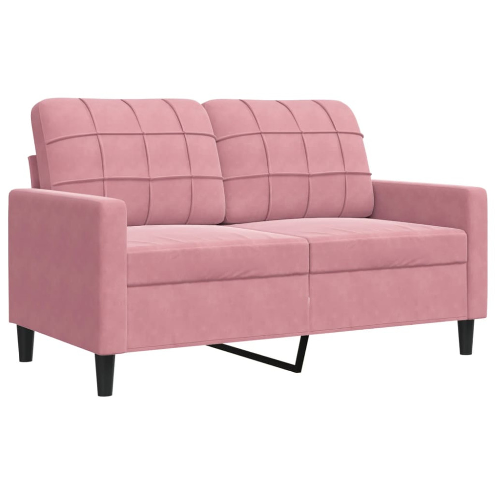 Produktbild för Soffa 2-sits rosa 120 cm sammet