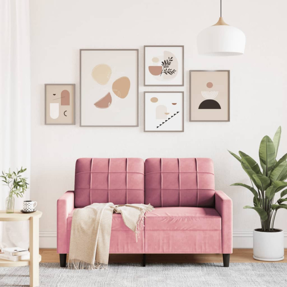 Produktbild för Soffa 2-sits rosa 120 cm sammet
