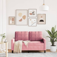 Produktbild för Soffa 2-sits rosa 120 cm sammet