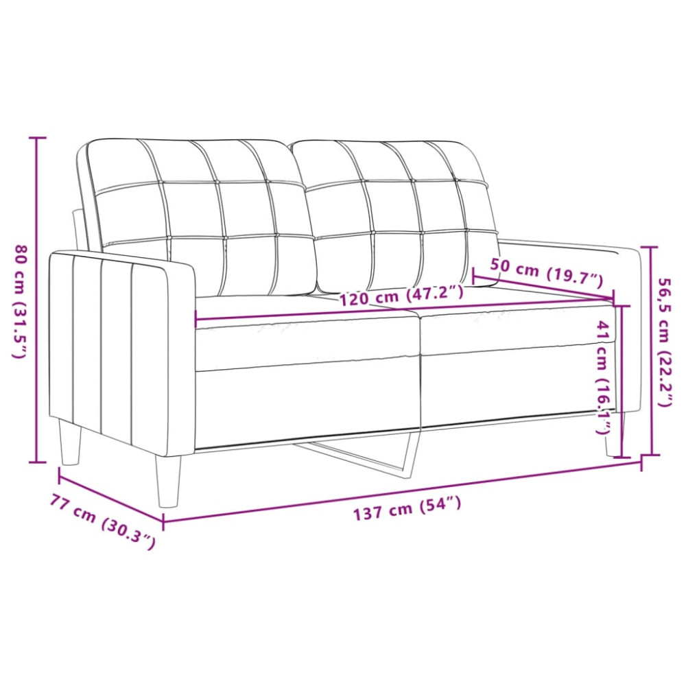 Produktbild för Soffa 2-sits rosa 120 cm sammet