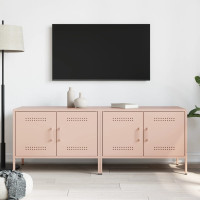 Produktbild för Tv-bänk 2 st rosa 68x39x50,5 cm stål