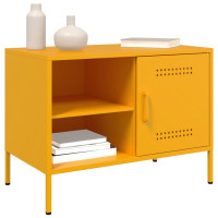 Produktbild för TV-skåp 2 st senapsgul 68x39x50,5 cm stål