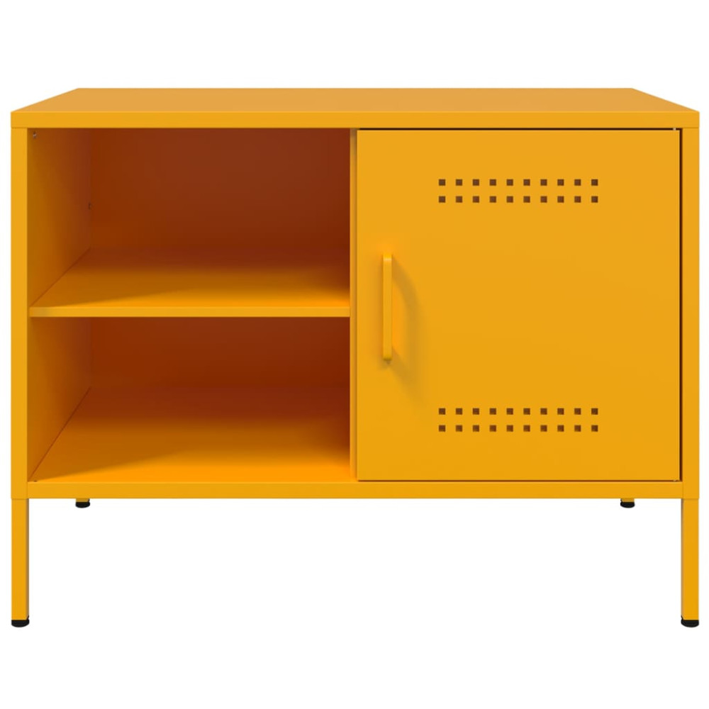 Produktbild för TV-skåp 2 st senapsgul 68x39x50,5 cm stål