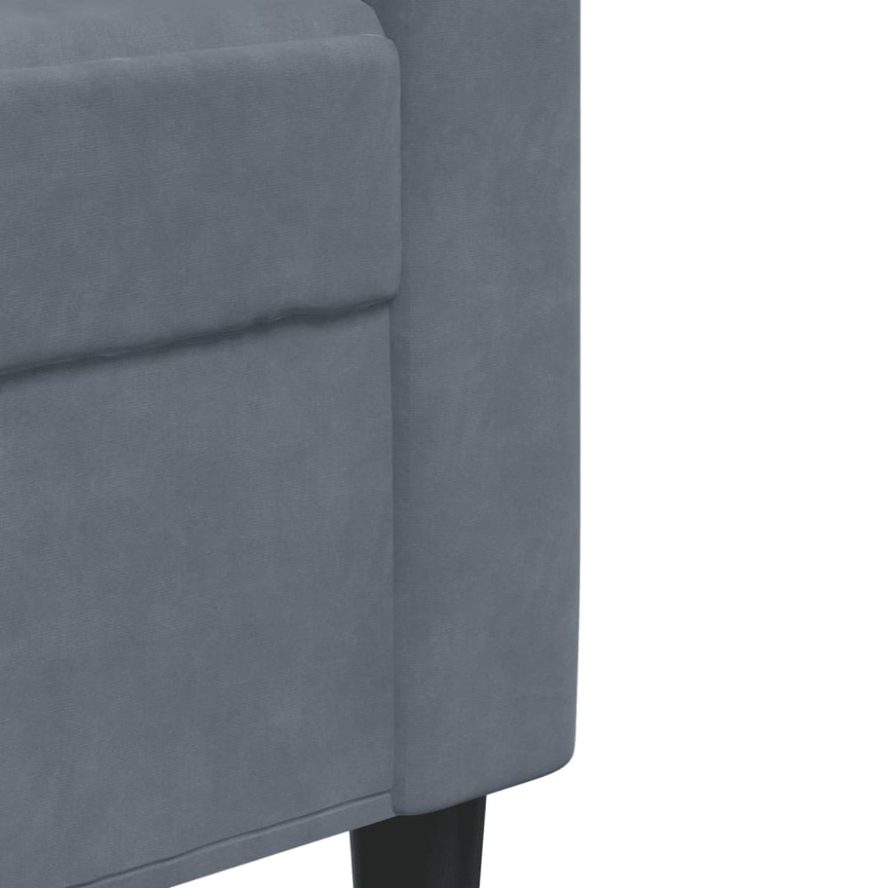 Produktbild för Fåtölj mörkgrå 60 cm sammet