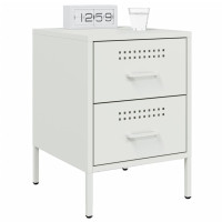 Produktbild för Sängskåp 2 st vit 36x39x50,5 cm stål