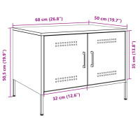 Produktbild för Soffbord svart 68x50x50,5 cm stål