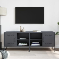 Produktbild för Tv-bänk 2 st antracit 68x39x50,5 cm stål