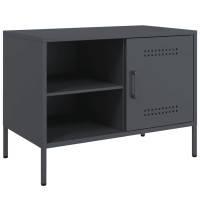 Produktbild för Tv-bänk 2 st antracit 68x39x50,5 cm stål