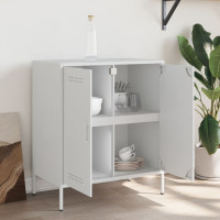 Produktbild för Skänk vit 68x39x79 cm stål