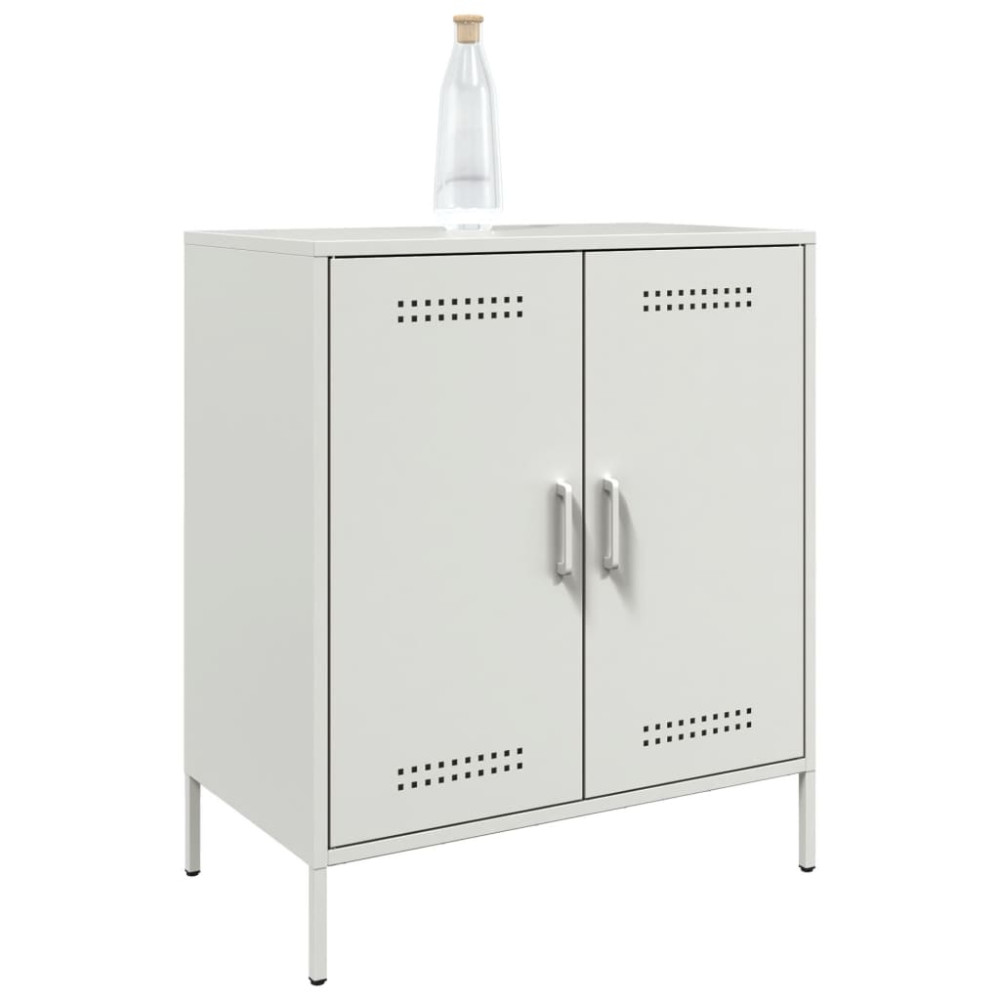 Produktbild för Skänk vit 68x39x79 cm stål