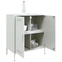 Produktbild för Skänk vit 68x39x79 cm stål