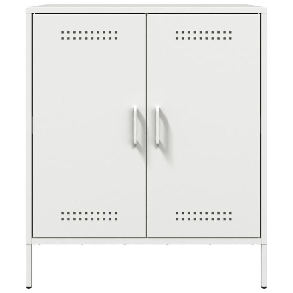 Produktbild för Skänk vit 68x39x79 cm stål