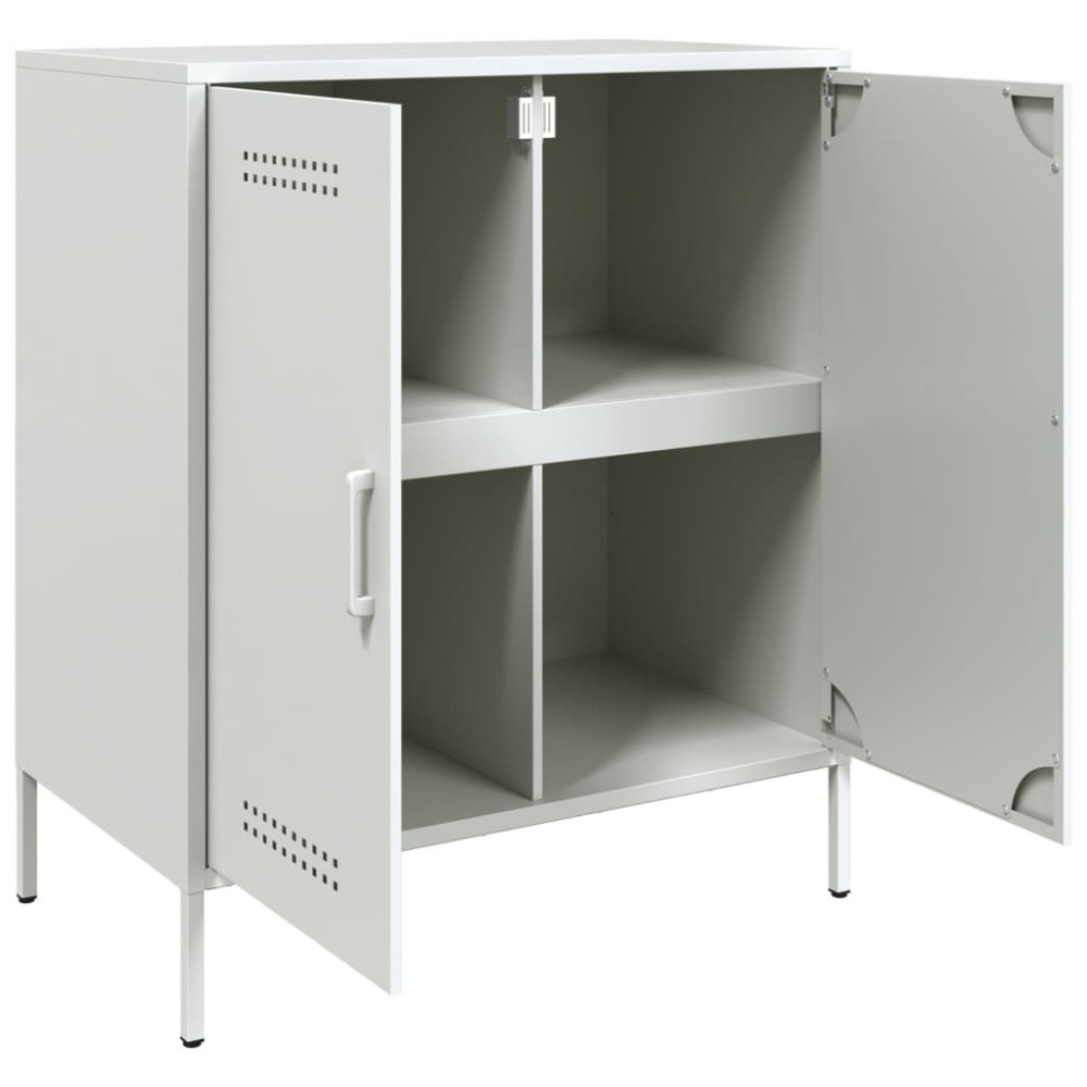 Produktbild för Skänk vit 68x39x79 cm stål