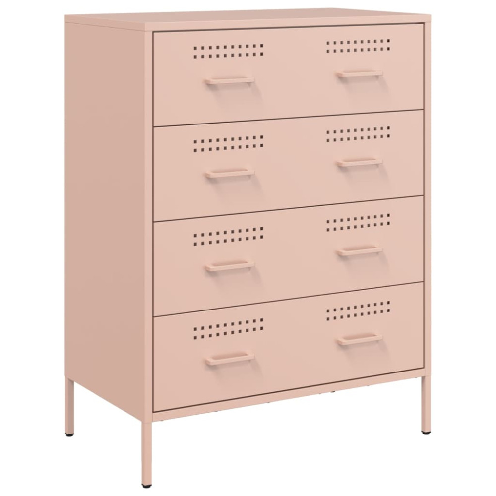 Produktbild för Skänk rosa 68x39x89 cm stål
