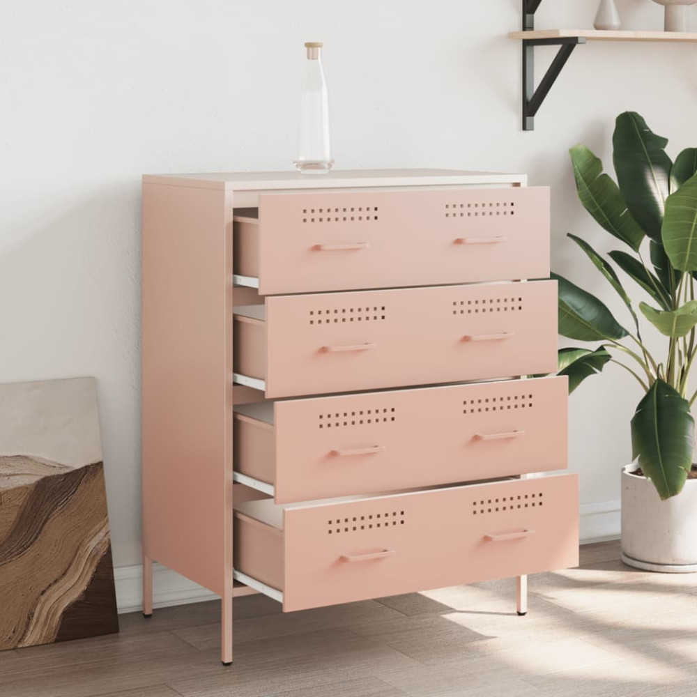 Produktbild för Skänk rosa 68x39x89 cm stål