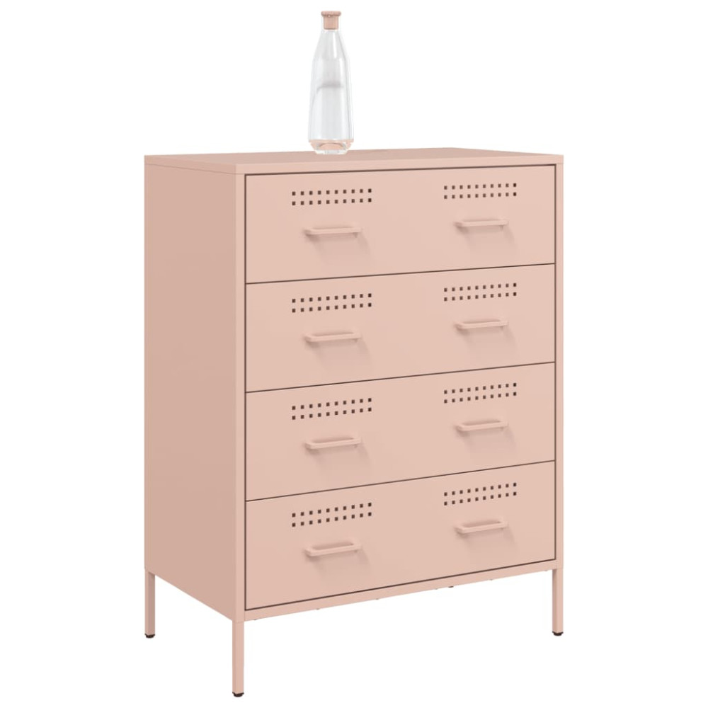 Produktbild för Skänk rosa 68x39x89 cm stål