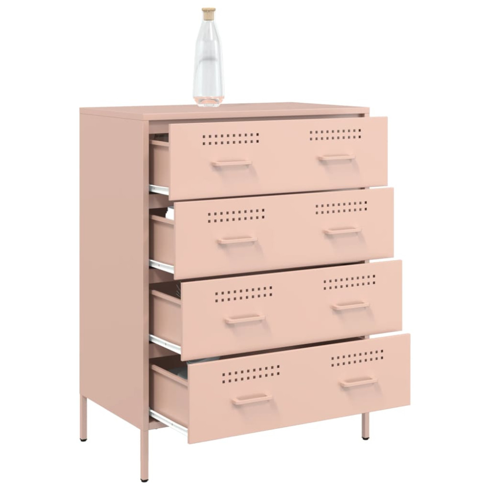 Produktbild för Skänk rosa 68x39x89 cm stål