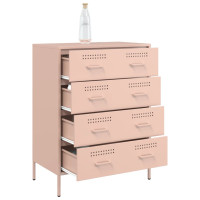 Produktbild för Skänk rosa 68x39x89 cm stål