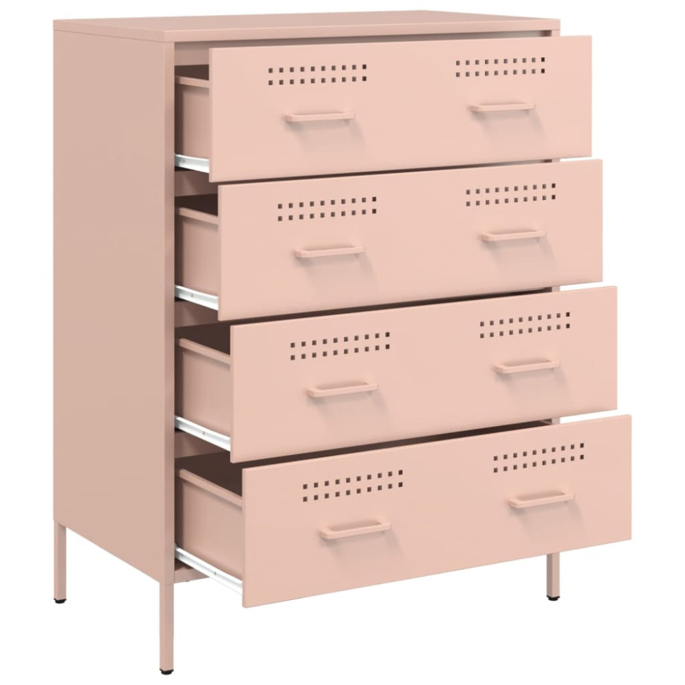 Produktbild för Skänk rosa 68x39x89 cm stål