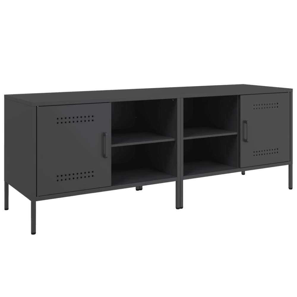 Produktbild för Tv-bänk 2 st svart 68x39x50,5 cm stål