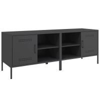 Produktbild för Tv-bänk 2 st svart 68x39x50,5 cm stål