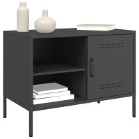Produktbild för Tv-bänk 2 st svart 68x39x50,5 cm stål