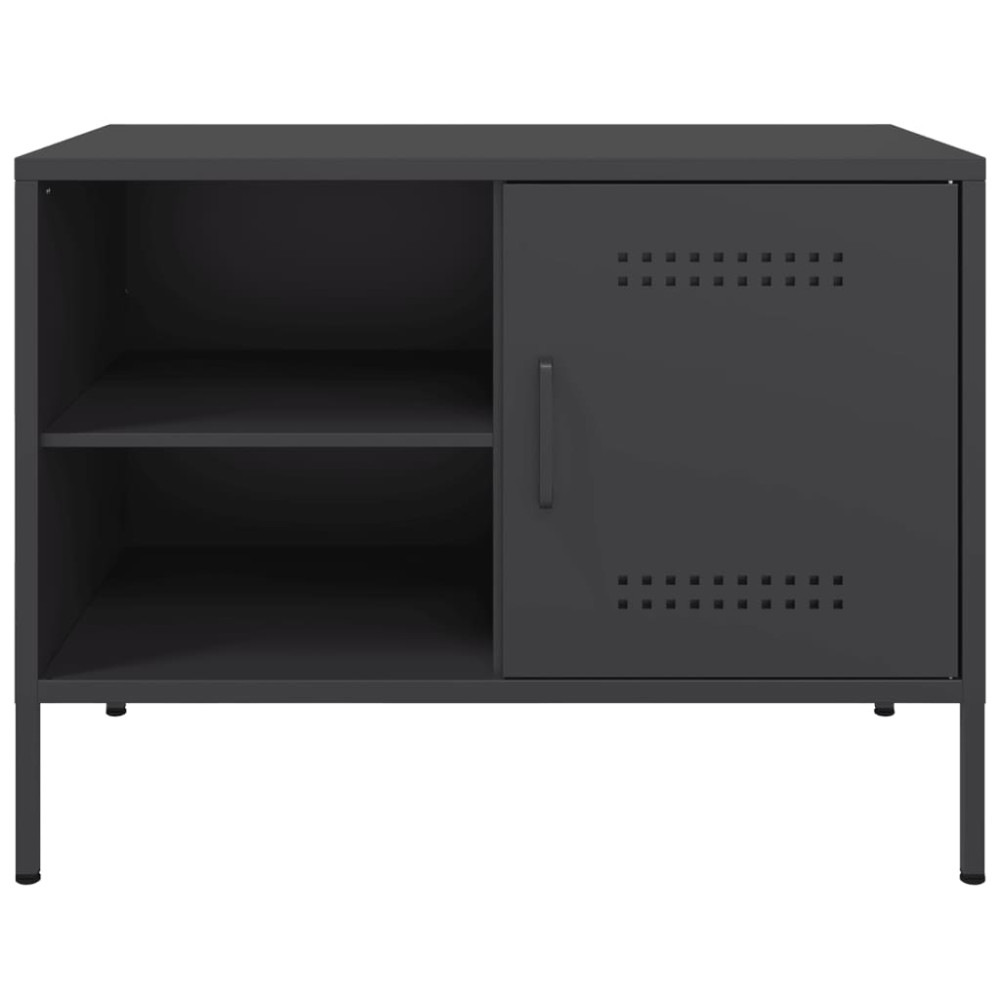 Produktbild för Tv-bänk 2 st svart 68x39x50,5 cm stål