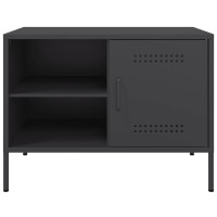 Produktbild för Tv-bänk 2 st svart 68x39x50,5 cm stål