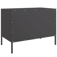 Produktbild för Tv-bänk 2 st svart 68x39x50,5 cm stål
