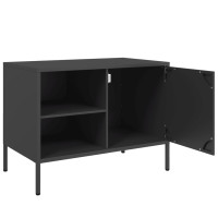 Produktbild för Tv-bänk 2 st svart 68x39x50,5 cm stål