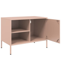 Produktbild för Tv-bänk 2 st rosa 68x39x50,5 cm stål