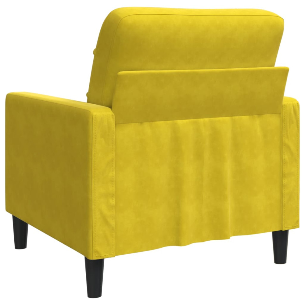 Produktbild för Fåtölj Gul 60 cm sammet