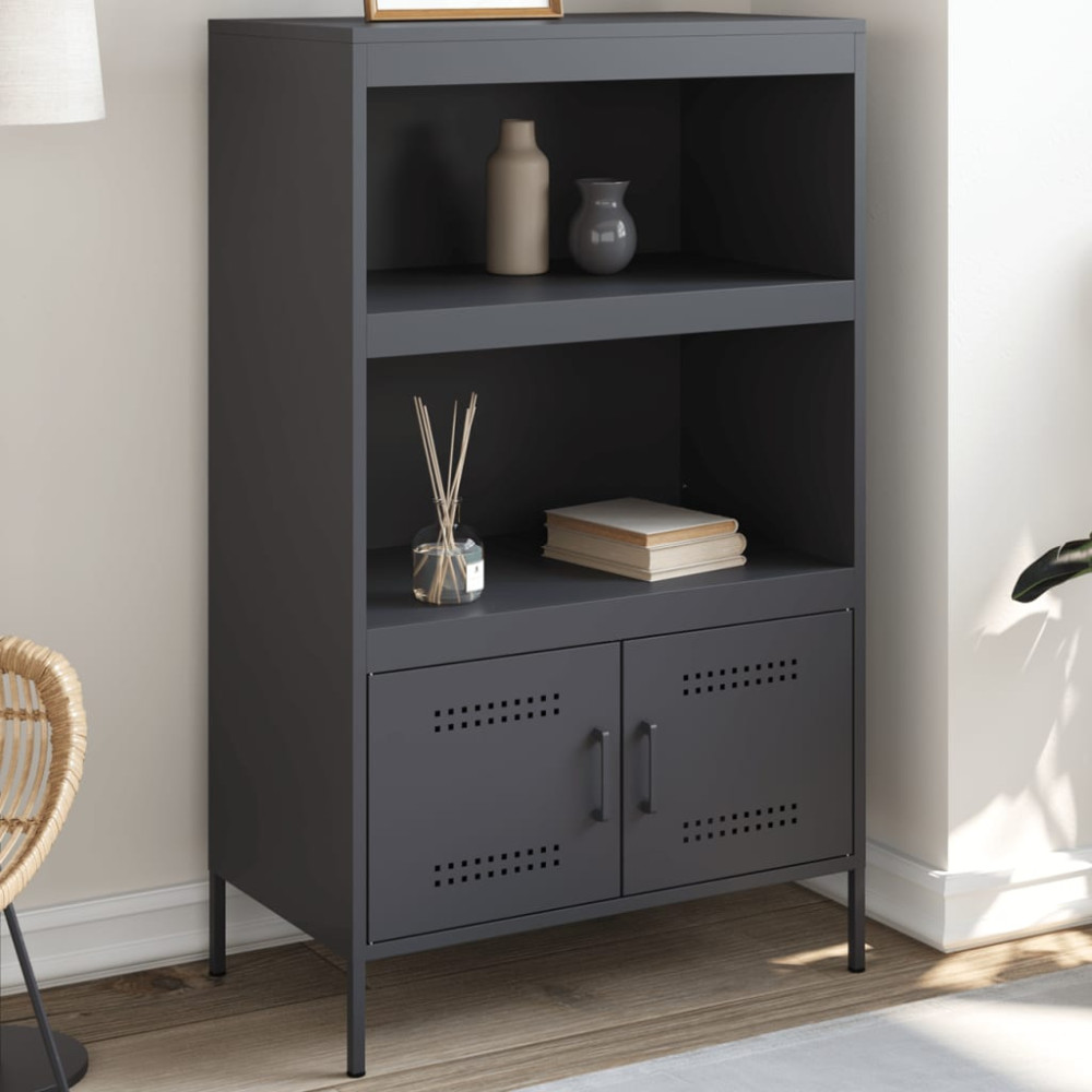 Produktbild för Högskåp antracit 68x39x113 cm stål