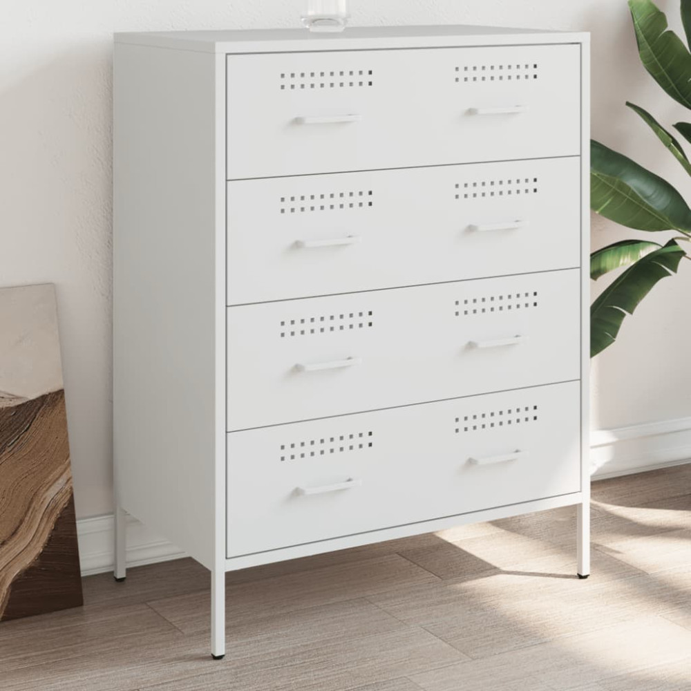 Produktbild för Skänk vit 68x39x89 cm stål