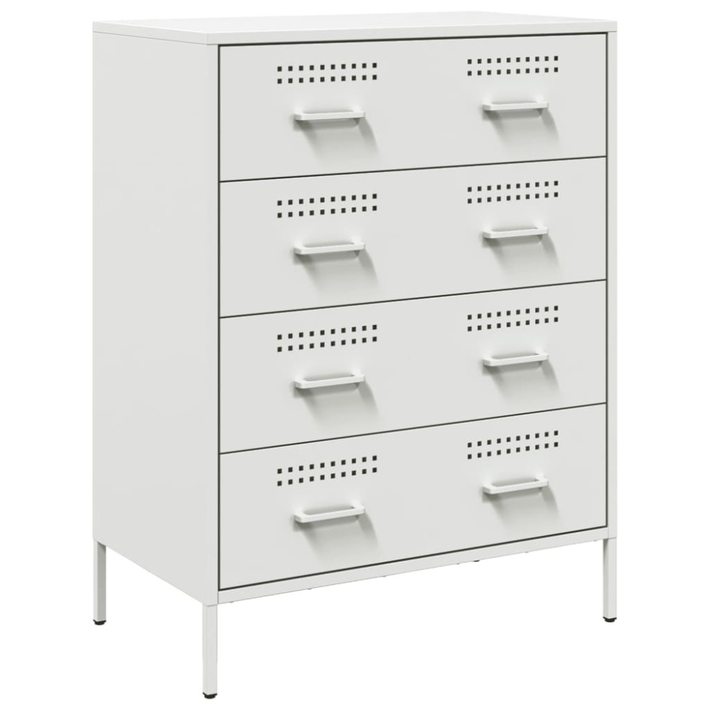 Produktbild för Skänk vit 68x39x89 cm stål