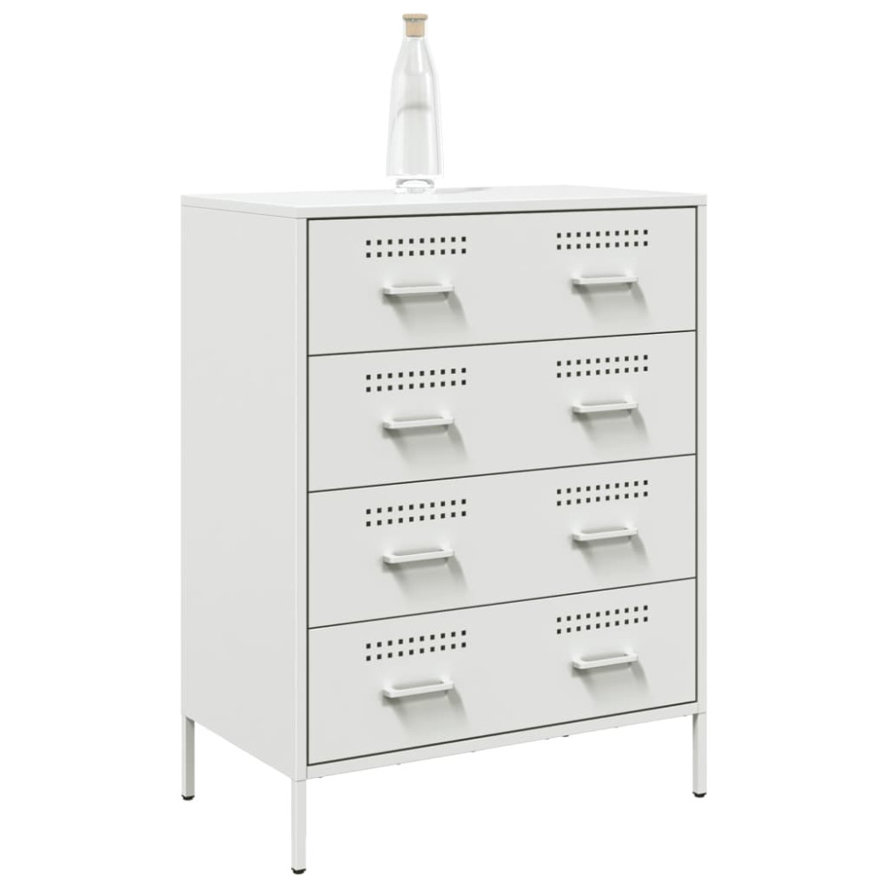 Produktbild för Skänk vit 68x39x89 cm stål