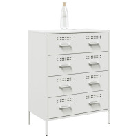 Produktbild för Skänk vit 68x39x89 cm stål