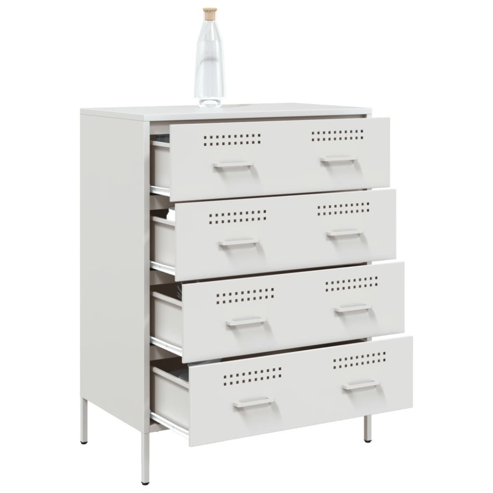 Produktbild för Skänk vit 68x39x89 cm stål