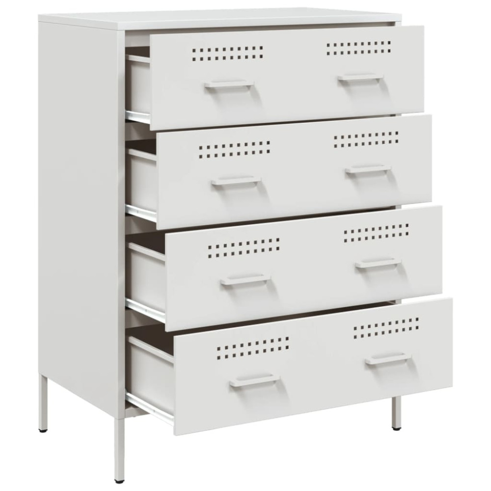Produktbild för Skänk vit 68x39x89 cm stål