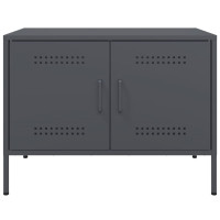 Produktbild för Tv-bänk 2 st antracit 68x39x50,5 cm stål
