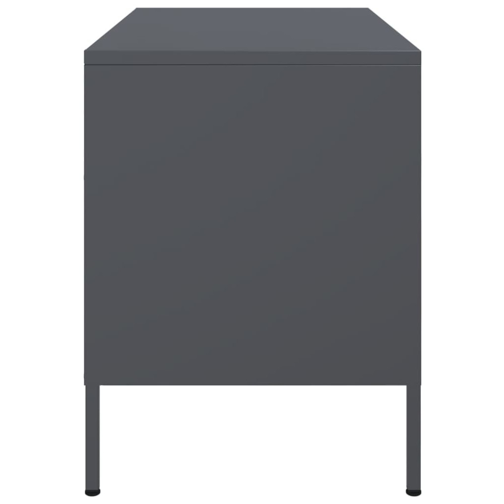 Produktbild för Tv-bänk 2 st antracit 68x39x50,5 cm stål