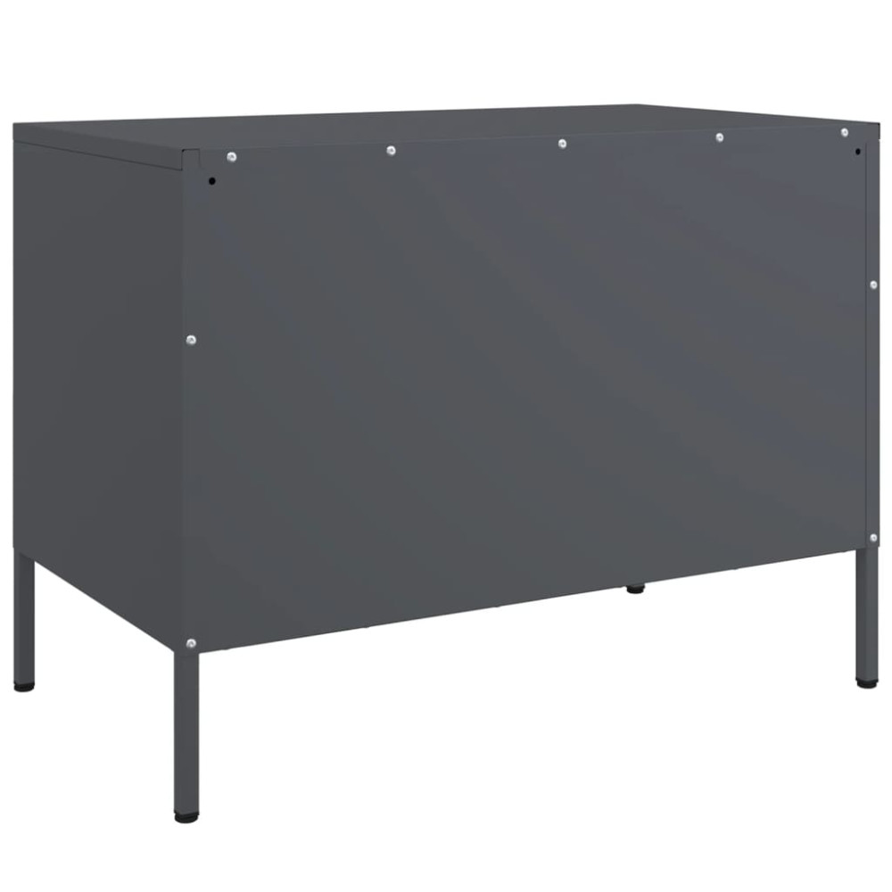 Produktbild för Tv-bänk 2 st antracit 68x39x50,5 cm stål