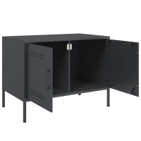 Produktbild för Tv-bänk 2 st antracit 68x39x50,5 cm stål