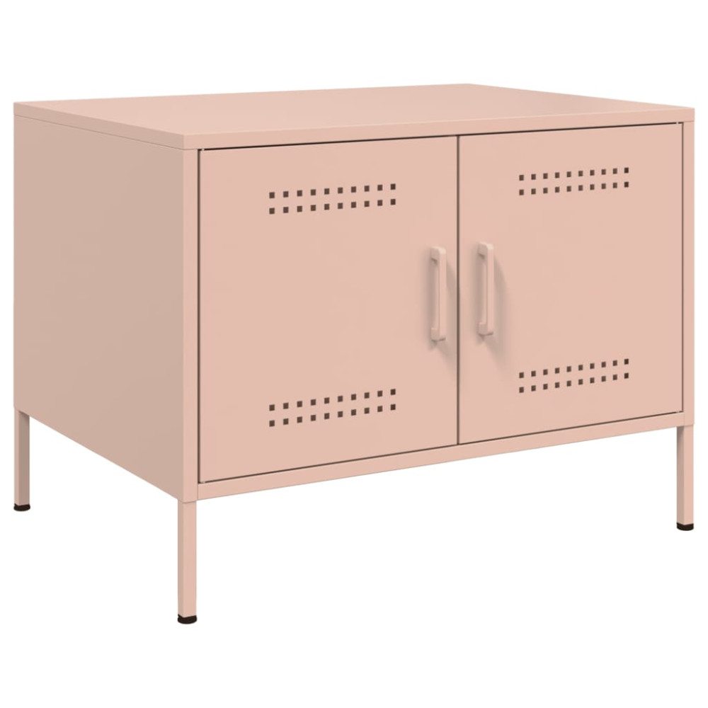 Produktbild för Soffbord rosa 68x50x50,5 cm stål
