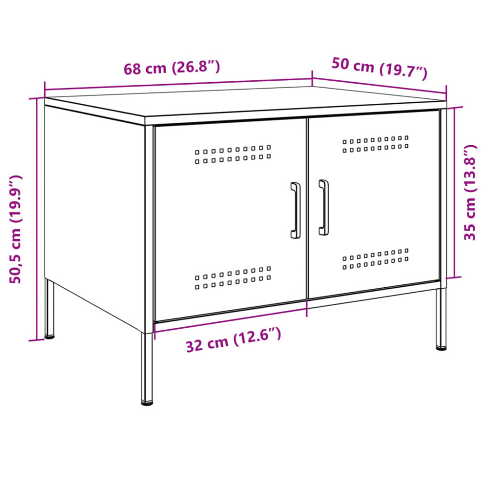 Produktbild för Soffbord rosa 68x50x50,5 cm stål