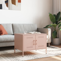 Produktbild för Soffbord rosa 68x50x50,5 cm stål