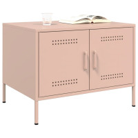 Produktbild för Soffbord rosa 68x50x50,5 cm stål